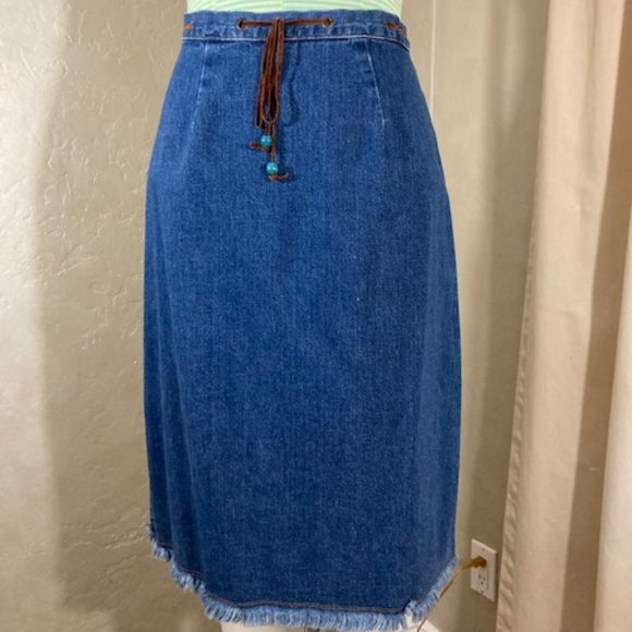 Vintage For Joseph Denim Raw Edge Skirt - Picture 5 of 5